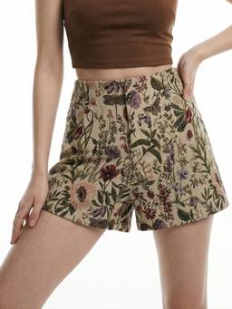 Outzidr - Multi High Waist Printed Shorts