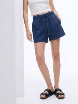 Outzidr - Blue Relaxed Elasticated Shorts