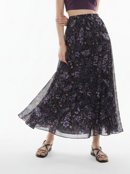 Outzidr - Multi Floral Printed Skirt