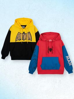 Napchief - Unisex Spider-Man and Batman Multi-Color Hoodies (Pack of 2)