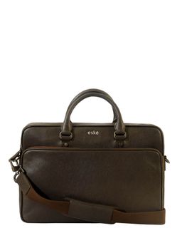 Eske - Smith 16" Genuine Leather Men Laptop Messenger Bag with Shoulder Strap