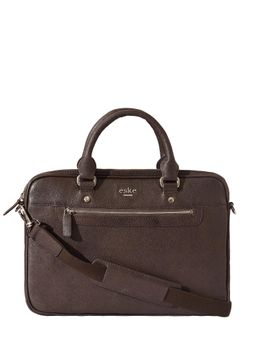 Eske - Braun 13" Genuine Leather Men Laptop-Macbook Messenger Bag with Shoulder Strap