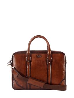 Eske - Jacquen 15" Genuine Leather Men Laptop-Macbook Messenger Bag with Shoulder Strap