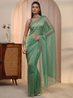 Libas - Green Embellished Saree