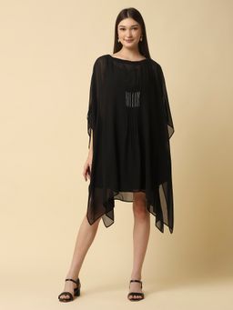Attic Salt - Black Solid Kaftan Dress