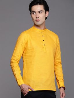 Manyavar - Yellow Full Sleeves Short Kurta