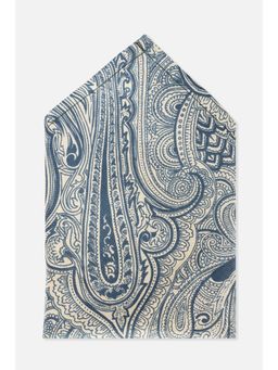 Peter England - Men Blue Print Formal Pocket Square