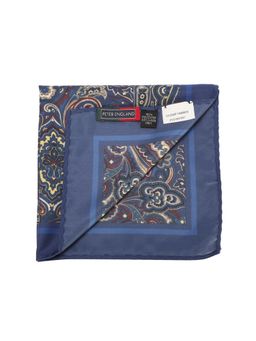 Peter England - Men Navy Blue Print Business Casual Pocket Square