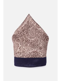 Peter England - Men Brown Print Formal Pocket Square