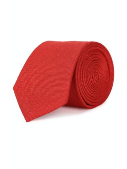 Peter England - Men Red Textured Tie