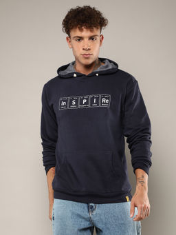Campus Sutra - Men's Black Inspire with Pocket Hoodie