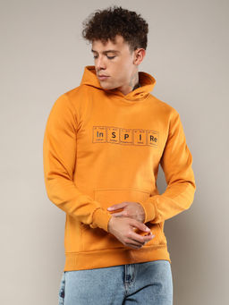 Campus Sutra - Men's Mustard Inspire with Pocket Hoodie