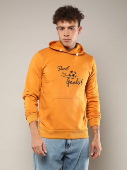 Campus Sutra - Men's Mustard Shoot for Goals Hoodie
