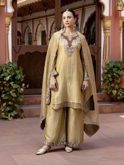 Autumnlane - Yellow Embroidered Full Sleeves Regular Co-ord Set