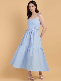 Sands of India - Blue Tier Dress with Belt (Set of 2)