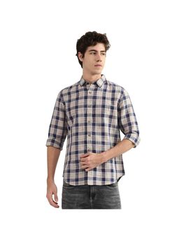 United Colors of Benetton - Regular Collar Cotton Linen Check Slim Fit Shirt