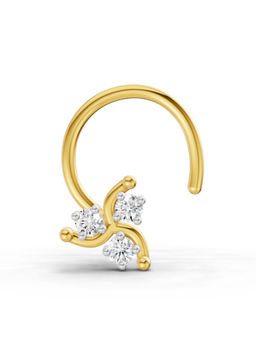 Sparkles - Gold Lab Grown Diamond 0.03 Carat Floral Diamond Nose Pin for Women