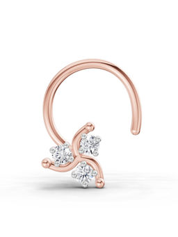 Sparkles - Rose Gold Lab Grown Diamond 0.03 Carat Floral Diamond Nose Pin for Women