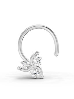 Sparkles - White Lab Grown Diamond 0.03 Carat Floral Diamond Nose Pin for Women