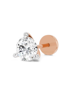 Sparkles - Rose Gold Lab Grown Diamond IGI Certified 0.50 Ct Solitaire Diamond Nose Pin for Women