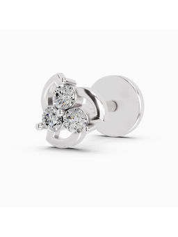 Sparkles - White Lab Grown Diamond IGI Certified 0.06 Ct Floral Stud Nose pin for Women