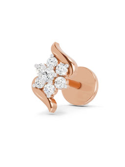 Sparkles - Rose Gold Lab Grown Diamond IGI Certified 0.07 Ct Swirl Nose Pin for Women