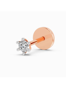 Sparkles - Rose Gold Lab Grown Diamond IGI Certified 0.05 Ct Solitaire Nose Pin for Women