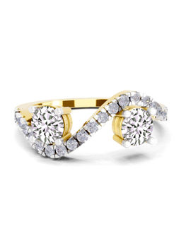 Sparkles - Gold Lab Grown Diamond 0.67 Carat Swirl Two Stone Diamond Engagement Ring