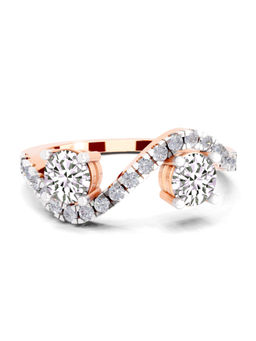 Sparkles - Rose Gold Lab Grown Diamond 0.67 Carat Swirl Two Stone Diamond Engagement Ring
