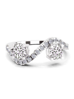 Sparkles - White Lab Grown Diamond 0.67 Carat Swirl Two Stone Diamond Engagement Ring