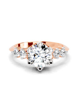 Sparkles - Rose Gold Lab Grown Diamond 1.71 Carat Round Side Stone Engagement Ring for Women