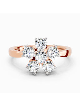 Sparkles - Rose Gold Lab Grown Diamond 0.66 Carat Flower Diamond Ring for Women