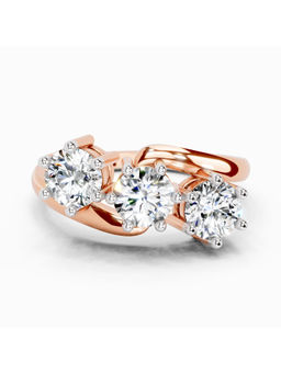 Sparkles - Rose Gold Lab Grown Diamond 1.14 Carat Round Three Stone Ring for Women