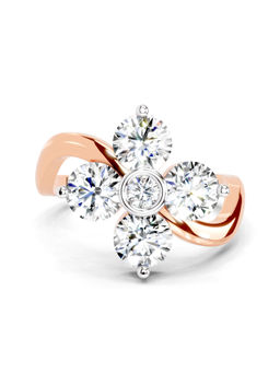 Sparkles - Rose Gold Lab Grown Diamond 1.63 Carat Round Four Stone Ring for Women