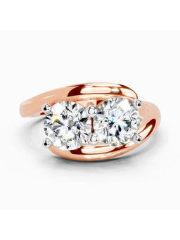 Sparkles - Rose Gold Lab Grown Diamond 1.5 Carat Round Two Stone Ring for Women