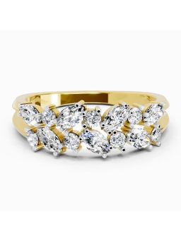 Sparkles - Gold Lab Grown Diamond 0.7 Carat Marquise And Round Cluster Ring for Women