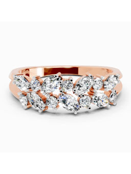 Sparkles - Rose Gold Lab Grown Diamond 0.7 Carat Marquise And Round Cluster Ring for Women