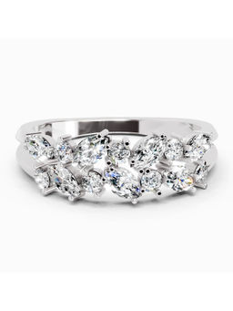Sparkles - White Lab Grown Diamond 0.7 Carat Marquise And Round Cluster Ring for Women