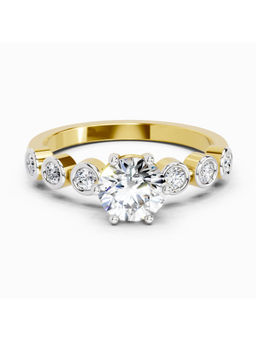 Sparkles - Gold Lab Grown Diamond 1.09 Carat Round Bezel Set Band Ring