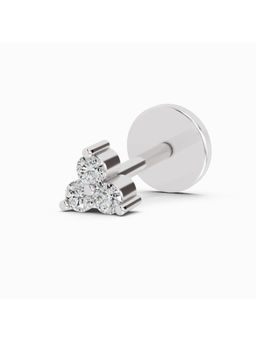 Sparkles - White Lab Grown Diamond IGI Certified 0.03 Ct Triangle Stud Nose Pin for Women