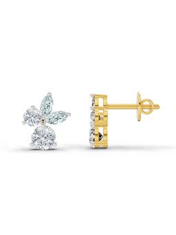 Sparkles - Gold Lab Grown Diamond 1.08 Carat Floral Stud Earrings for Women
