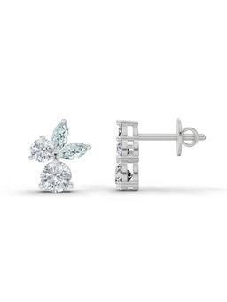 Sparkles - White Lab Grown Diamond 1.08 Carat Floral Stud Earrings for Women