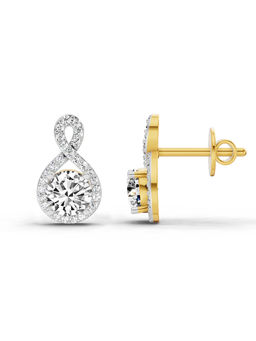 Sparkles - Gold Lab Grown Diamond 1.08 Ct Teardrop Infinity Stud Earrings for Women