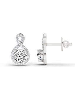 Sparkles - White Lab Grown Diamond 1.08 Ct Teardrop Infinity Stud Earrings for Women