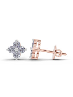 Sparkles - Rose Gold Lab Grown Diamond 0.55 Ct Floral Earrings for Women