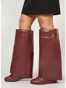 Truffle Collection - Women Burgundy Truffle Collection Casual Boots