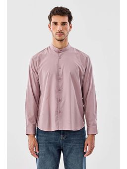Snitch - Men Pink Solid Full Sleeves Regular Casual Shirt
