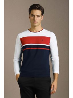 Louis Philippe - Men Multi-Color Colorblock Crew Neck T-shirt
