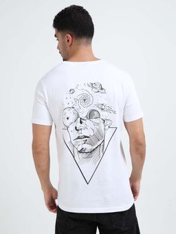RHINO CULT - Men White Thinking Graphic Printed T-shirt