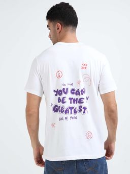 RHINO CULT - Men White Typography Printed T-shirt